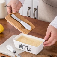 VM_ Easy to Clean Butter Dish Butter Container with Lid Handcrafted Ceramic Butter Dish with Lid and Knife Set Stylish Butter Keeper for Kitchen Countertop Easy for Southeast