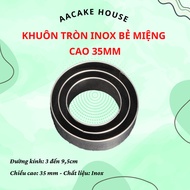 Round stainless steel mold, 35mm high, diameter from 3cm to 9.5cm (ring mold)