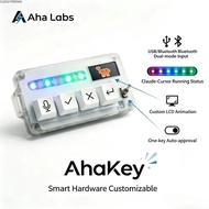 CLEIGHTEEN8H Vibe Coding Keyboard, AhaKey-X1 Built-in LCD Screen LCD Screen Keyboard, Voice Recognit