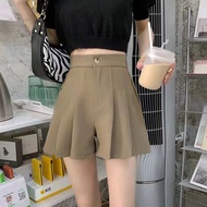 新款 西裝 短褲 女裝 2025新款 A-line casual shorts women's Korean version 西装短裤女夏2025新款高腰宽松百褶阔腿裤显瘦外穿休闲短裤 New Wom