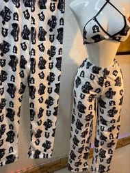 Conjunto Jogger mas brasier diseño hombre con acordeon tela premium teddy talla amplia mujer o hombre pijama 1 pz Envió Express Alfredito