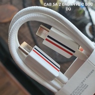 5A 2-Head Type C Charging Cable for Samsung 35W 45W 65W PD 3.0 Charger - Super Fast Charging and Tra