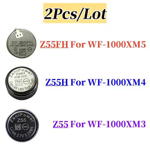 2pcs/Lot ZeniPower Z55H Z55 Z55FH Battery For Sony WF-1000XM3 WF-1000XM4 WF-1000XM5 XM3 XM4 5 TWS He