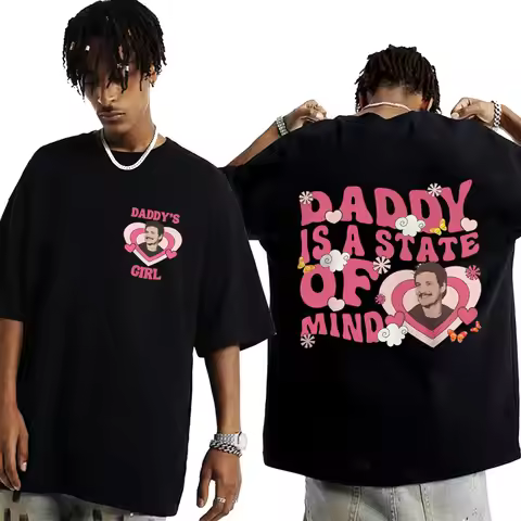 Pedro Pascal Daddy Is A State of Mind T-Shirt Movie TV Actor T-shirt Men Women's Fashion Casual Shor