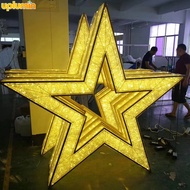 Commercial display Large 3D Star Motif Light For Outdoor Wedding Party Shopping Center Decorations