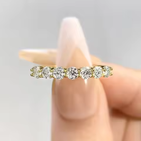 DWJ 0.7ct Real Moissanite Diamond Ring 925 Sterling Silver Engagement Daily Wear Rings for Women Hig