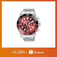 ALBA Philippines AT3J41X1 Red Dial Stainless Steel Strap Men's Chronograph Watch 45mm