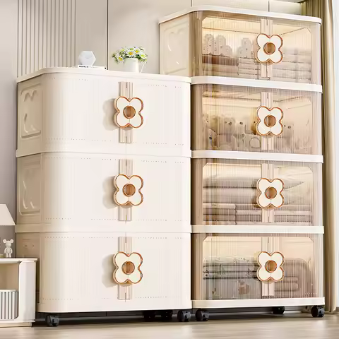 Large Extra-Extra Large Foldable Storage Box 66L Capacity 100L Household Storage Cabinet for Clothes