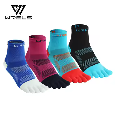 WRELS 1/2/3pairs Toe Socks Five Performance Athletic Running Moisture Wicking Anti Slip Five Finger 