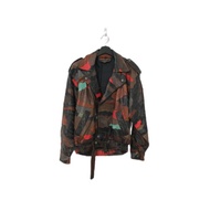 Back to Green-皮衣外套 拼接撞色 L-02//vintage Leather Jacket