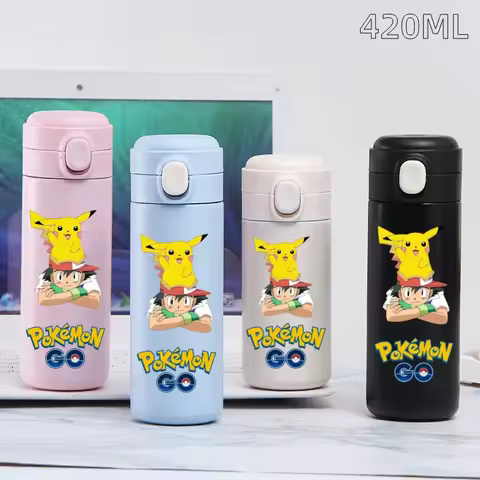 Pokemon Vacuum Cup Water Bottle Pikachu Kids Drinking Sports Portable Large Capacity Outdoor Thermal