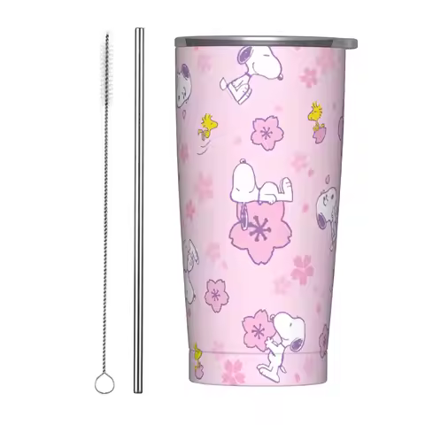 Snoopys Cartoon Anime Tumbler Vacuum Insulated Coffee Cups Vacuum Flask Office Home Mugs Water Bottl