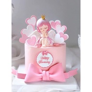 COMBO 5 Set of pink foam hearts for birthday cake decoration (set of 7 hearts)