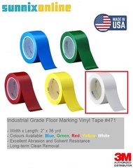 3M Industrial Grade Floor Marking Vinyl Tape 471 for Social Distancing Yellow/ Red/ White/ Blue/ Gre