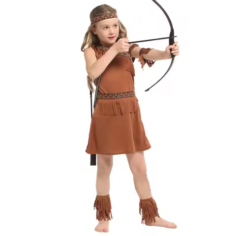 American Enfant Brave Warrior Halloween Carnival Costumes Enfants Native Indian Dress Costume New Ar