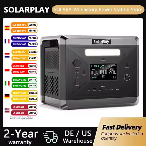 Charging Station 2400W Portable Power Station 220V 110V AC Outlets Portable Power Station United Sta