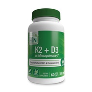 K2 + D3 Complex | K2 100mcg as Menaquinone 7 MK7 & D3 1,000iu | Strong and Healthy Bone Support | Im