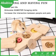 [Ababixa] Wooden Enrichment Foraging Toy Set,Treat Dispenser,Puzzle Game,Puzzle Toys, Toys,Guinea Pig Foraging Toy Wooden for Mouse