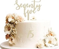 Wooden 75th Birthday Cake Topper Seventy-five Birthday Cake Decoration 75 Years Old Cake Topper Rura