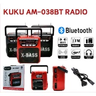 KUKU Rechargeable BLUETOOTH AM/FM Radio with USB/SD/TF MP3 Player AM038BT NEW