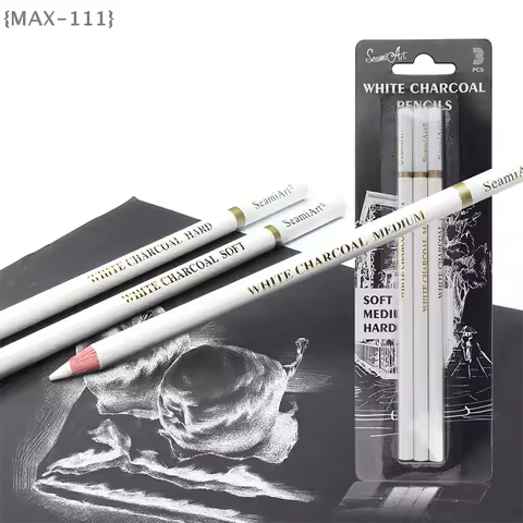 【F2-MAX111】3pcs White Sketch Charcoal Pencils for Sketching Painting Drawing