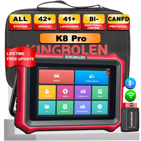 KINGBOLEN K8 Pro OBD2 Scanner for All System with 42+ Resets, ECU Codes, Two-Way Control, CANFD & DO