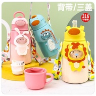 Carrier Baby Thermos Cup Lid Bounce Double 316 Dinosaur Cup Stainless Steel Spray Cover Cup Straw An