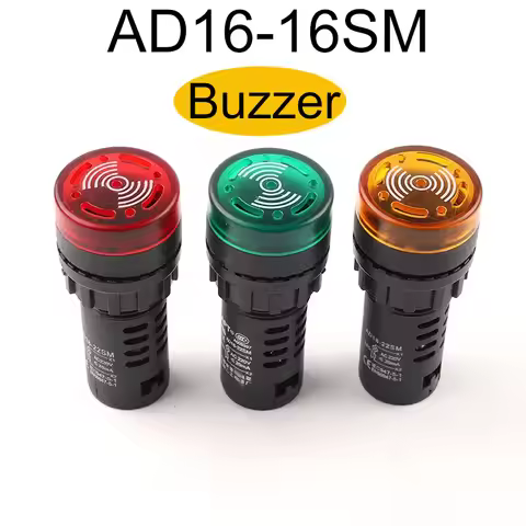 AD16-16SM 2V 24V 110V 220V 380V Flash Led Alarm Indicator Light Buzzer LED Active Buzzer Beep Alarm 