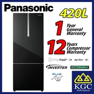 (Free Shipping) Panasonic 465L Fridge 2-door Bottom Freezer Refrigerator NR-BX471WGKM Glass Door Series Peti Sejuk 冰箱
