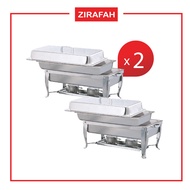 2Sets Stainless Steel 3Q Size Chafing Dish L59cm x W33cm x H33cm