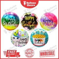 Foil Belon / Foil Balloon - Happy Birthday - 18 inch Round [Ready Stock]