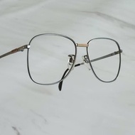 1960's Silhouette 奧地利製 銀色鏡面鑲嵌金色條紋金屬鏡框眼鏡