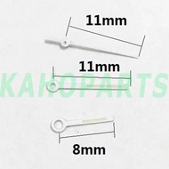 Silver Trim Green Lume Square Tip Watch Hands for Miyota 6M12 Quartz Movement