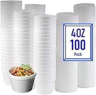 Mr Miracle 4 Ounce Foam Cup with Vented Lid in White. Hot and Cold Foods. For Ice Cream, Yogurt, Sou