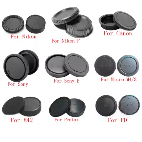 10pcs/lot camera Body cap + Rear Lens Cap for Canon nikon Sony NEX for Pentax Olympus Micro M4/3 Pan