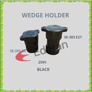 LAMP HOLDER SE-383 E27 & SE-393 5A  BC 250V WEDGE HOLDER - BLACK