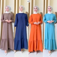 Muslimah women dress labuh, breastfeeding &amp; nursing friendly, Ironless &amp; kain material cey crepe baju raya 2023