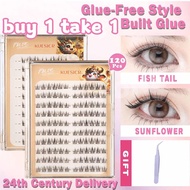KUESICR Reusable 120-100 Cluster False Eyelashes Glue Free Self Adhesive Lashes Lashes