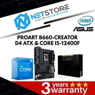 PWP ASUS PROART B660-CREATOR D4 ATX & INTEL CORE I5-12400F PROCESSOR