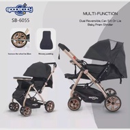 SPACE BABY STROLLER SB 6215 KERETA DORONG BAYI SPACEBABY SB 6215  SB 6212 GAGANG HADAP DEPAN BELAKANG REVERSIBLE HANDLE 3 POSISI UKURAN XL KERETA DORONG SB 6215SB 203 SB 204 SB 207 SB  SB 214 SB 6212/SB6055/SB6217