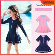 Kids Swimwear Girls Swimwear Kids Swimming Suit For Girls Swimsuit Kids Long-Sleeved Fashion One Pie