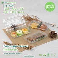 Mika Plastic 4B 4C 4T Medium Box Contains 100 Pcs Mika Wet Cake Snacks Market Banana Cheese Yellow R