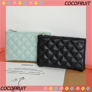 COCOFRUIT Money Bag, Portable PU Leather Coin Purse, Fashion Zipper Rhombic Lightweight Credit Card Wallet Men