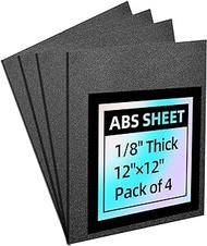 ToolinHand ABS Plastic Sheet 1/8 Inch Thick 12" x 12", Two-Sided Hard ABS Sheet(Matte &amp; Textured Finish), Flexible High Tensile DIY Materials for Home Decor and Robotics Competitions Use