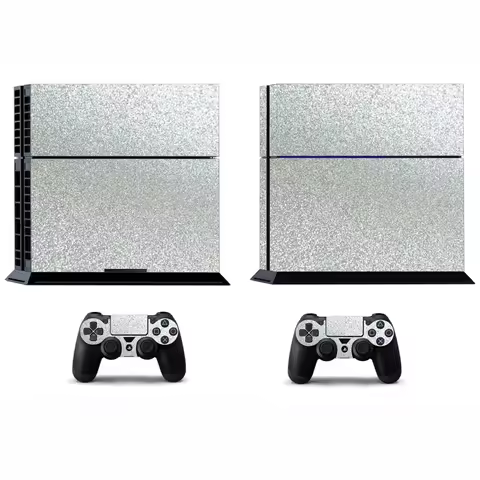 Shining Silver Bling Glitter Vinyl Skin Sticker for Sony PS4 PlayStation 4 and 2 controller Skins St