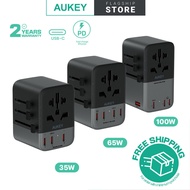 Aukey Travel Mate 35W 65W 100W Universal Adapter with USB Ports Travel Charger (2024 Version)