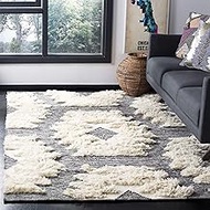 Safavieh Kenya Collection KNY452Z Handmade Moroccan Boho Tribal Wool Area Rug, 6' x 9', Black/Ivory