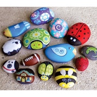 Combo 500G smooth pebbles used to painting stones in many sizes 2cm, 3cm, 4cm, 5cm