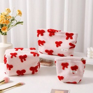 1 PC Cute Girls Red Bowknot Makeup Pouch Make Up Bag Multi-Function Portable Makeup Bags With Zipper
