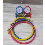 【R22 R410A R32 R134A R600 R290 R404】UNIVERSAL DUAL GAS METER MANIFOLD GAUGE PRESSURE DUAL GAUGE AIR 